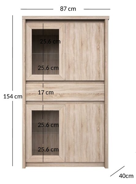 Zondo.hr Vitrina Noella (hrast sonoma). Akcija -21%. 1053134