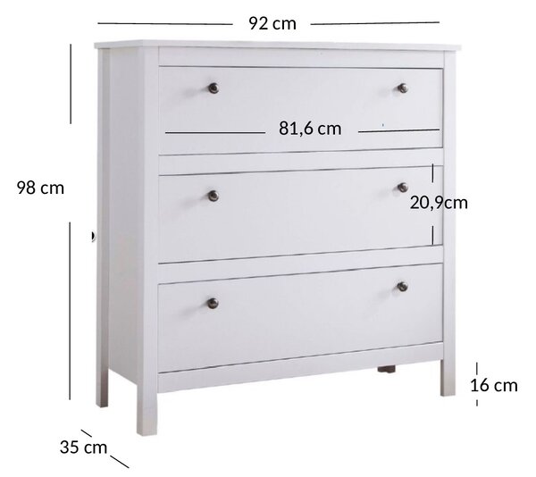 Komoda Olna 3S (bijela)