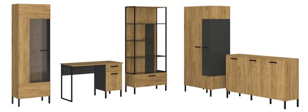Zondo.hr Polica Shanna (hrast craft zlatni + antracit). Akcija -30%. 1053221