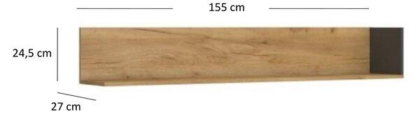 Zondo.hr Polica Shanna (hrast craft zlatni + antracit). Akcija -30%. 1053221