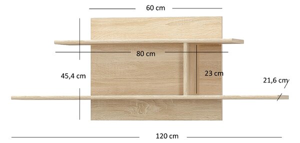 Zondo.hr Polica 120 cm Terrell (hrast sonoma). Akcija -18%. 1053293