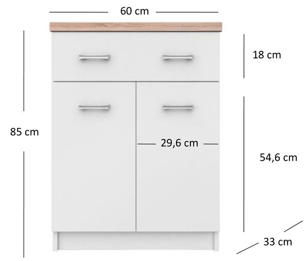 Komoda Tianna 2D1S/60 (bijela)