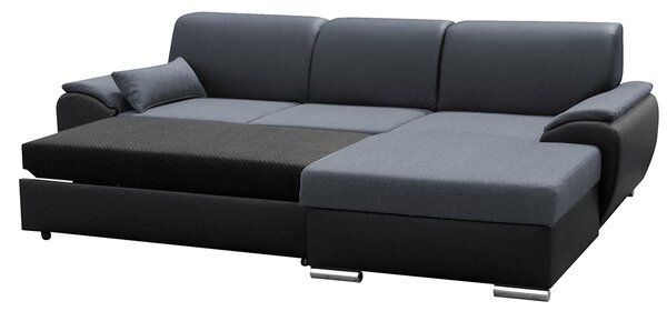 Zondo.hr Kutna garnitura Excelsa 2 (D) (crna eko koža + tamnosiva tkanina). 1028744