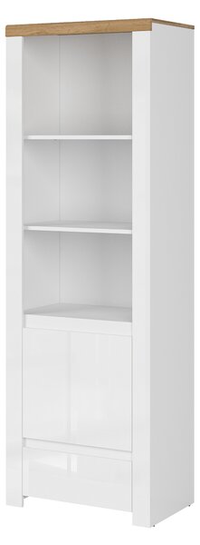 Zondo.hr Regal Vina (bijela sjajna + hrast wotan). Akcija -23%. 1053356