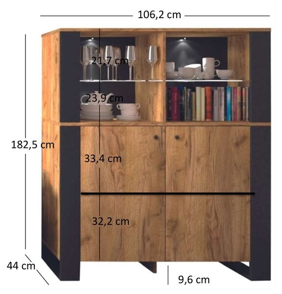 Zondo.hr Regal Wayne (hrast craft zlatni). Akcija -22%. 1053385