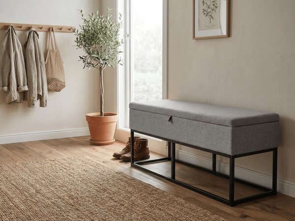 Klupa s prostorom za pohranu TAURO 112x48 cm, siva