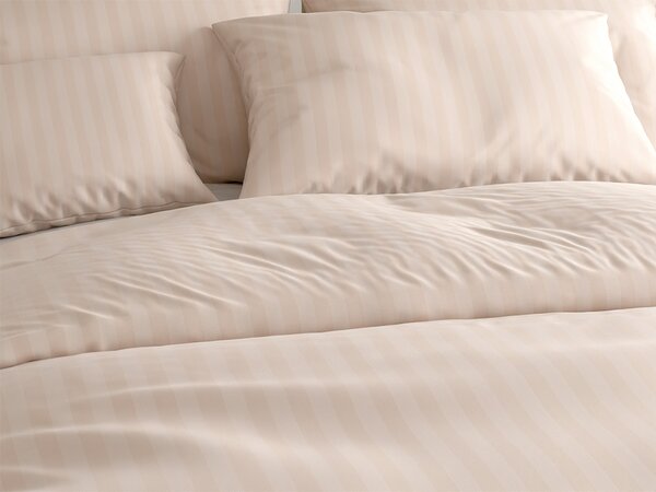 Hotelska posteljina od mikrovlakana JASMINE šampanj - pruga 2 cm, hotelski džep Dimenzije posteljine: 70 x 90 cm | 140 x 200 cm
