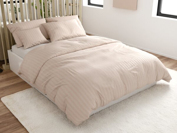 Hotelska posteljina od mikrovlakana JASMINE šampanj - pruga 2 cm, hotelski džep Dimenzije posteljine: 70 x 90 cm | 140 x 200 cm