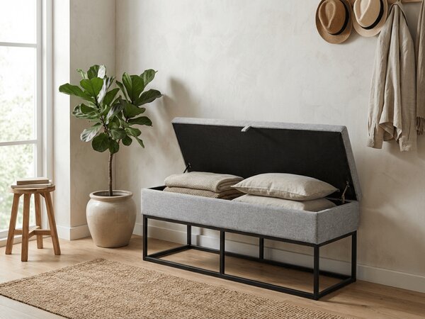 Klupa s prostorom za pohranu TAURO 112x48 cm, siva
