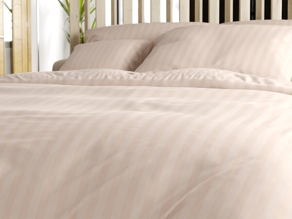 Hotelska posteljina od mikrovlakana JASMINE šampanj - pruga 2 cm, hotelski džep Dimenzije posteljine: 70 x 90 cm | 140 x 200 cm