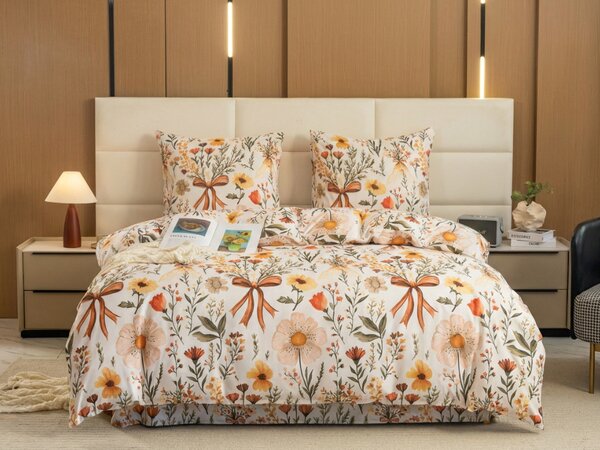 Posteljina od mikrovlakana FLORAL RIBBON krem Dimenzije posteljine: 70 x 90 cm | 140 x 220 cm