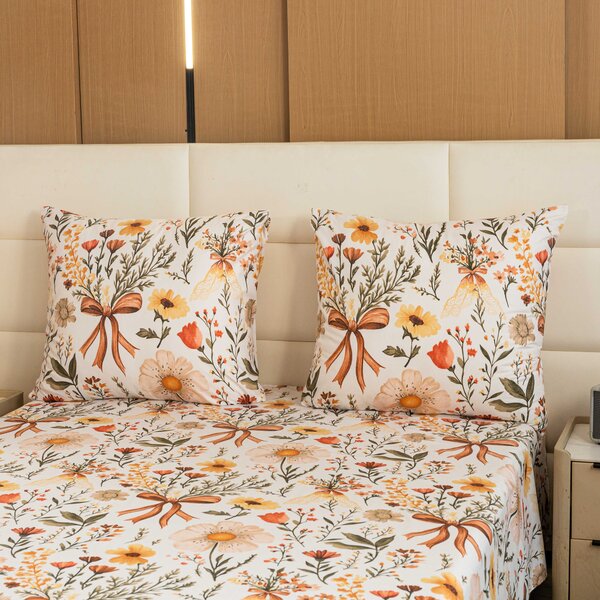 Posteljina od mikrovlakana FLORAL RIBBON krem Dimenzije posteljine: 70 x 90 cm | 140 x 220 cm