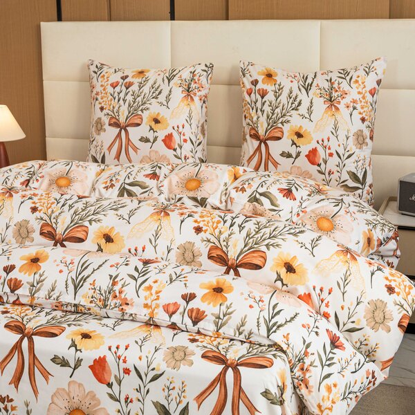 Posteljina od mikrovlakana FLORAL RIBBON krem Dimenzije posteljine: 70 x 90 cm | 140 x 220 cm