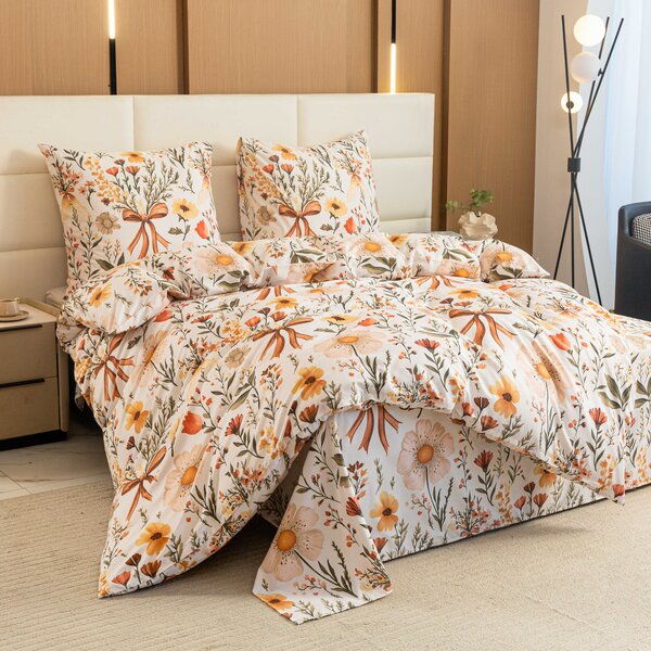 Posteljina od mikrovlakana FLORAL RIBBON krem Dimenzije posteljine: 70 x 90 cm | 140 x 220 cm