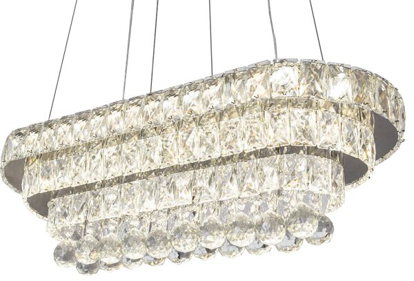 Viseča stropna svjetiljka Crystal LED 102W Daljinski upravljač APP417-CP