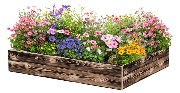 ATMOWOOD Drvena podignuta gredica 120 x 80 x 20 cm - pougljena