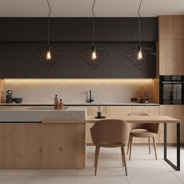 VISEĆA LAMPA DIAMOND METAL LOFT BLACK APP563-1CP