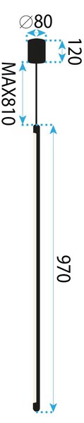 Stropni luster LED APP1413-C BLACK 100cm