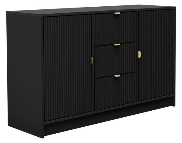 Komoda Rozoma 2D3SZ (crna + zlatna)