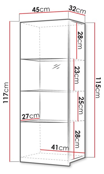 Zondo.hr Zidna vitrina Brolani BR11 (hrast zlatni) . 1106332