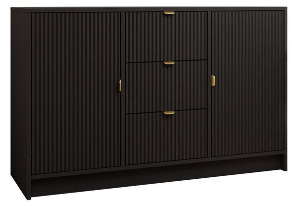 Komoda Rozoma 2D3SZ (crna + zlatna)