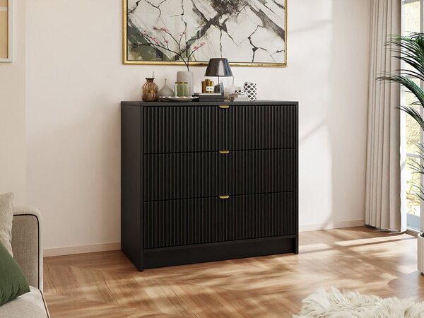 Komoda Rozoma 3SZ (crna + zlatna)