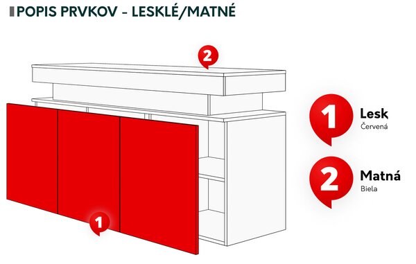 Zondo.hr Ormarić Lesteralo 3D 160 (bijela + bijeli sjaj) (s LED rasvjetom). 1105936