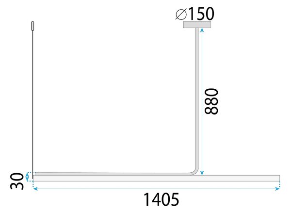 Lampa Viseća LED APP1660-CP Black 140cm