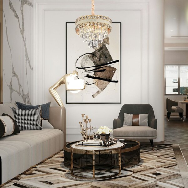 Visilica s kristalima G047-CP 40CM GOLD