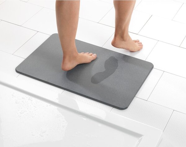 Siva kupaonska prostirka od dijatomita 39x60 cm Simi – Wenko