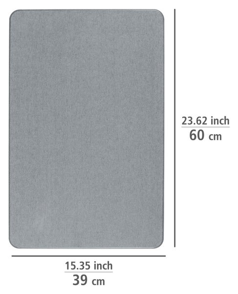 Siva kupaonska prostirka od dijatomita 39x60 cm Simi – Wenko