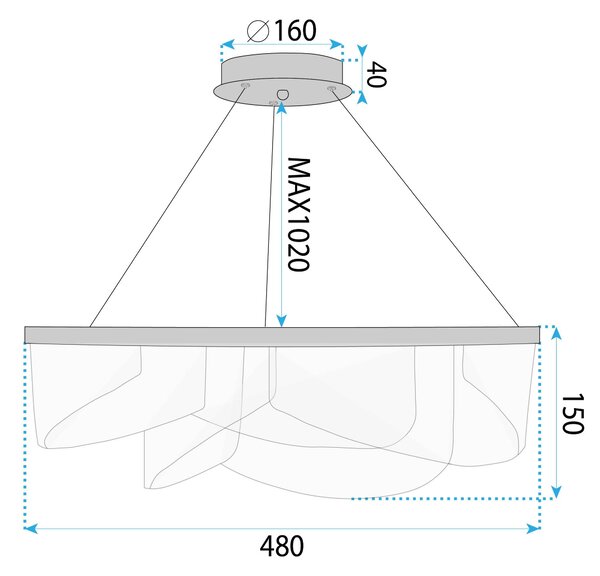 Luster LED G138-CP 50cm Gold