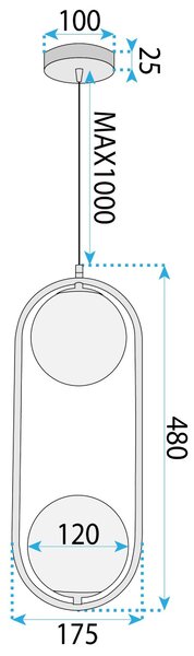 Lampa Viseća G134-2CP GOLD