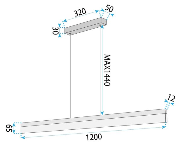 Luster LED APP1694-CP 120 cm Brush Gold