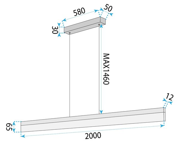 Luster LED APP1697-CP 200 cm Brush Gold