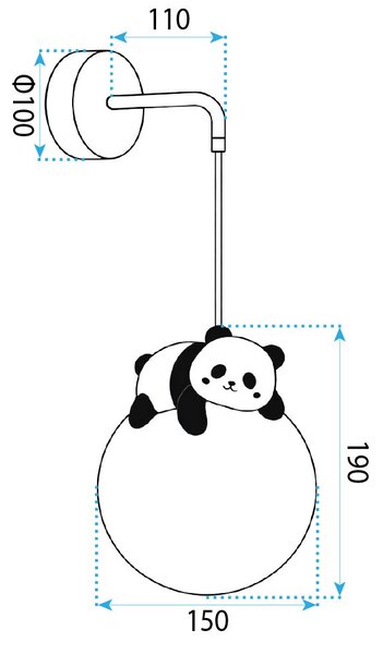 ZIDNA LAMPA APPLIQUE PANDA G163-1W