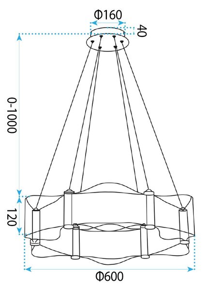 VISEĆA STROPNA LAMPA G151-CP GOLD