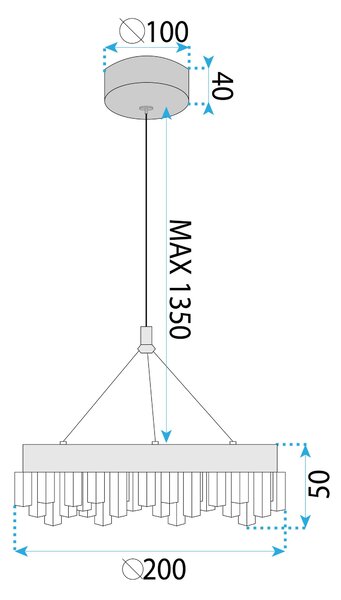 Viseća LED lampa LHJ097-CP GOLD
