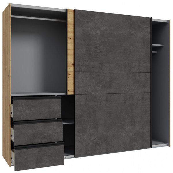 Garderobni ormar WINN 2 W2QS52331 (hrast/tamno siva)