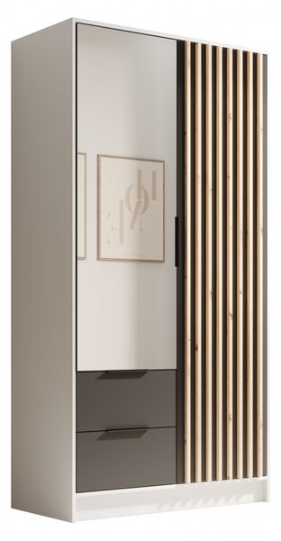 Garderobni ormar Neri 102 cm - BIJELA-CRNA