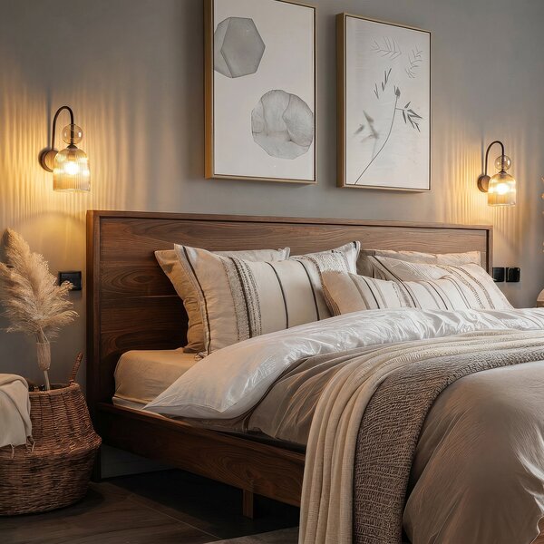 TK Lighting Sophia zidna svjetiljka, kognac/crna, staklo, visina 33,5 cm, E14, prigušiva, Sivo, Dnevni boravak/blagovaonica, Staklo