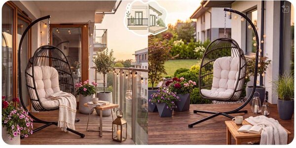 Bež viseća vrtna fotelja Maribella Sofotel