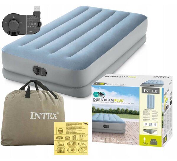 Intex madrac na napuhavanje 191 x 99 x 36 cm s ugrađenom USB pumpom