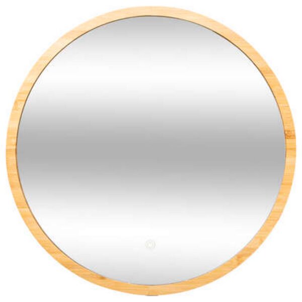 Ogledalo Five bambus zidno okruglo LED 57x3x57 cm