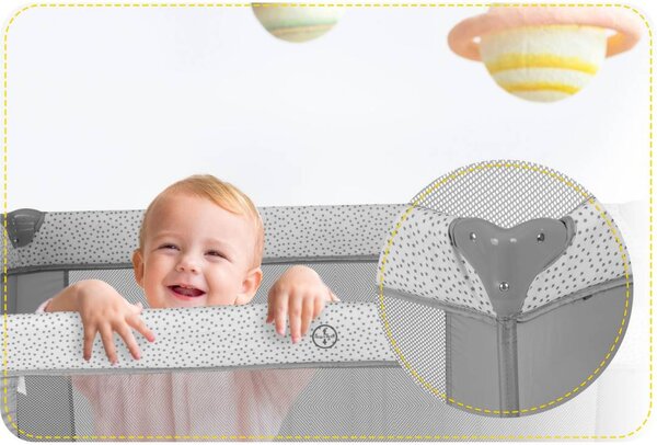 Putni krevetić Ricokids RK-242 s madracem i torbom, sivi