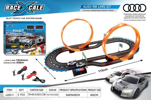 Trkaća staza R/C Audi 1:43 115 x 54 cm