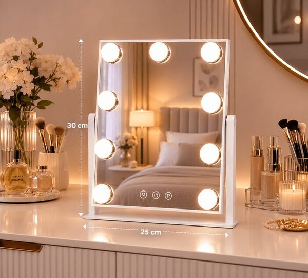 Ogledalo za toaletni stol - Vanity 25x30cm bijelo
