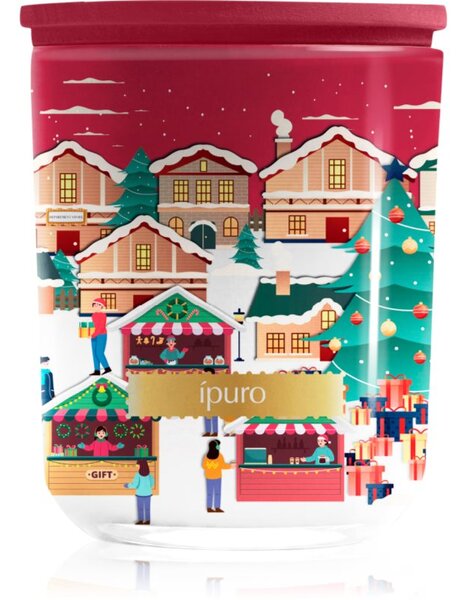 Ípuro Christmas Town Velvet Almond mirisna svijeća s poklopcem 270 g