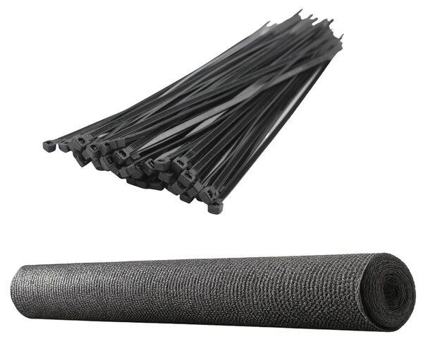 Mreža za sjenu maskirna siva 1,5×10 m 140 g/m²