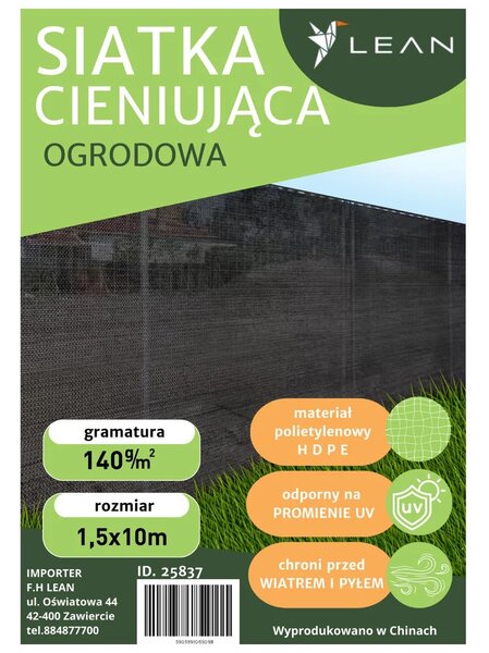 Mreža za sjenu maskirna siva 1,5×10 m 140 g/m²